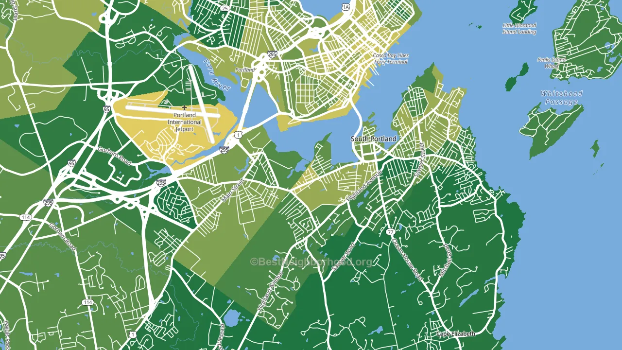 South Portland, ME block-group voter-turnout map