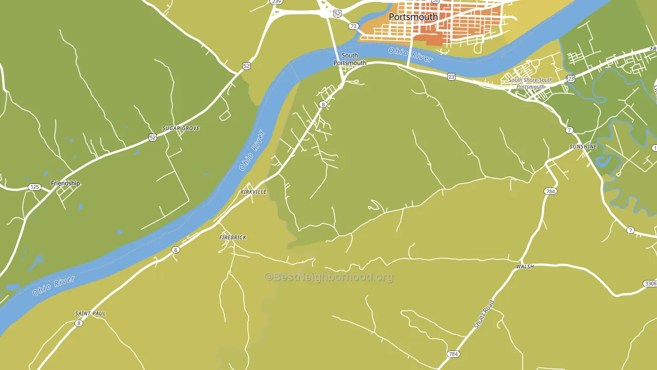 South Portsmouth, KY block-group voter-turnout map