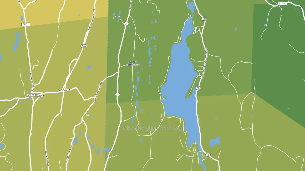 South Poultney, VT block-group voter-turnout map