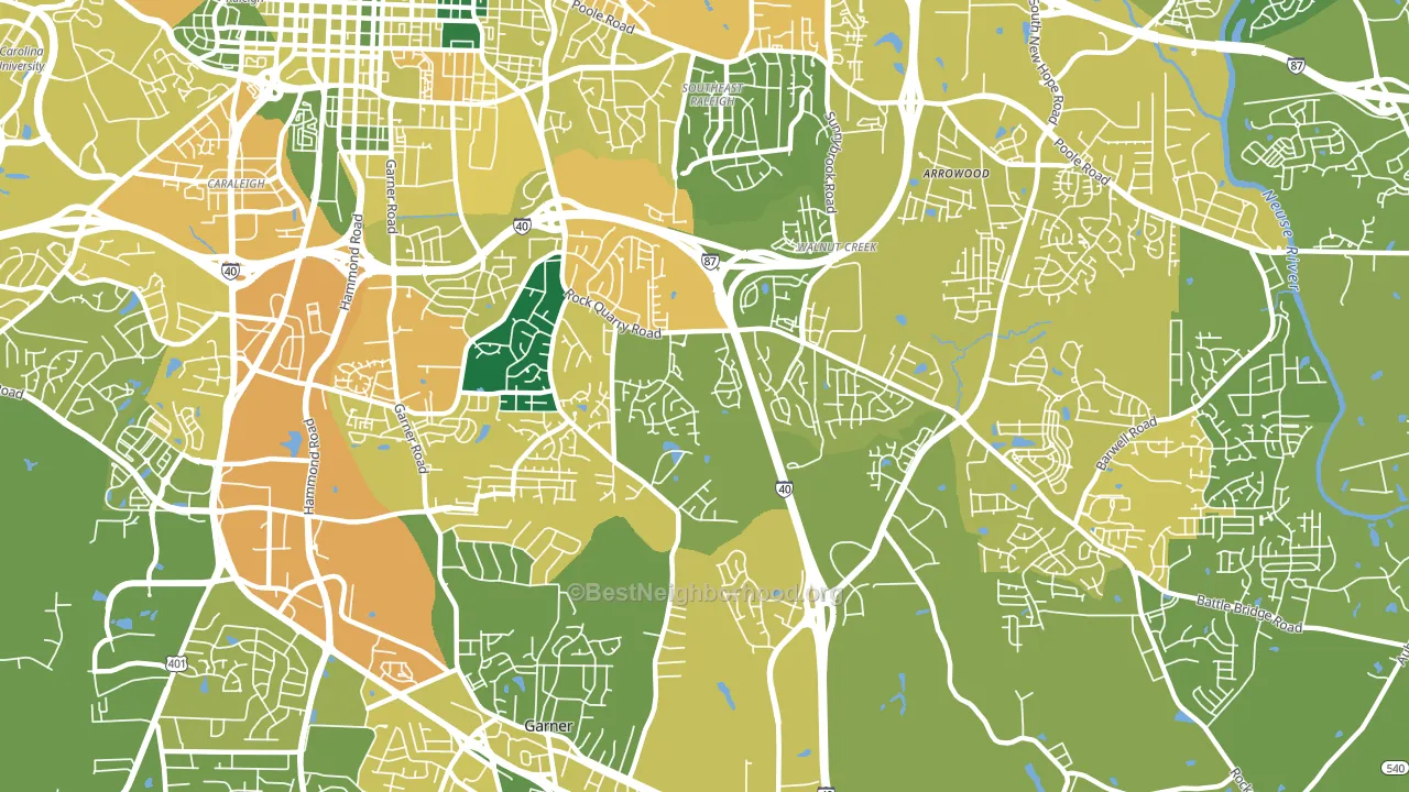 South, Raleigh, NC block-group voter-turnout map
