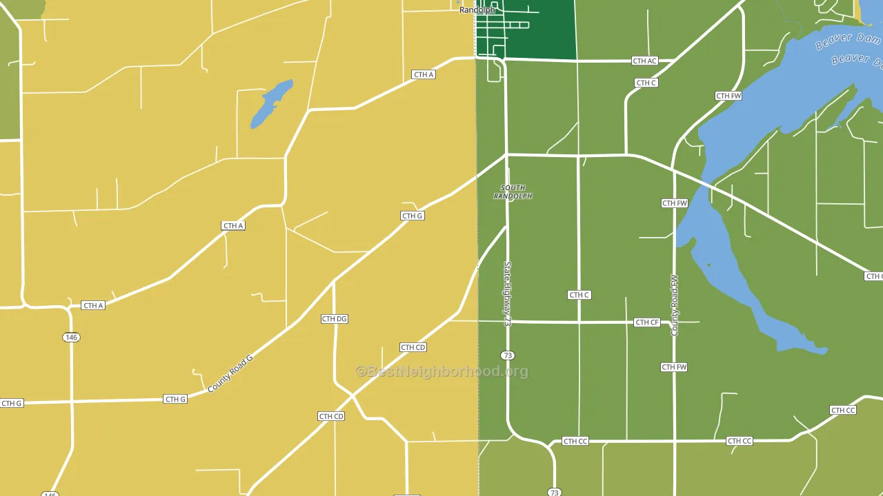 South Randolph, WI block-group voter-turnout map