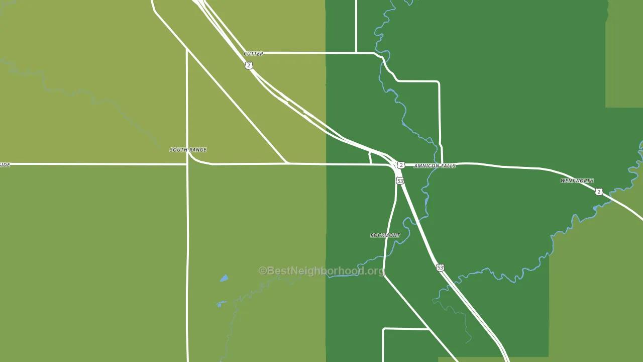 South Range, WI block-group voter-turnout map