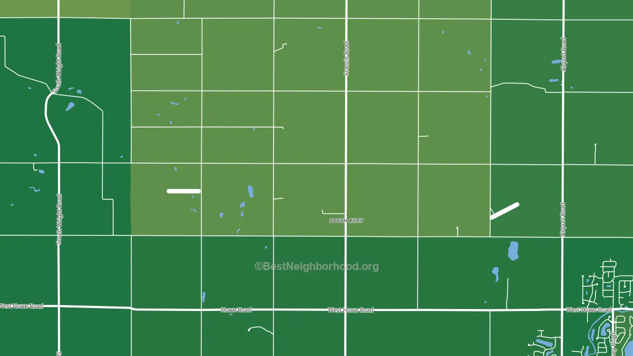 South Riley, MI block-group voter-turnout map
