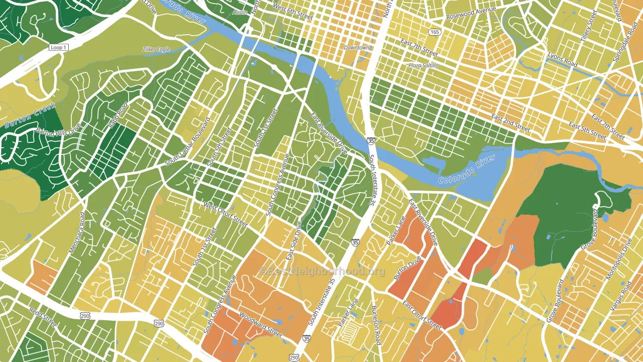 South River City, Austin, TX block-group voter-turnout map