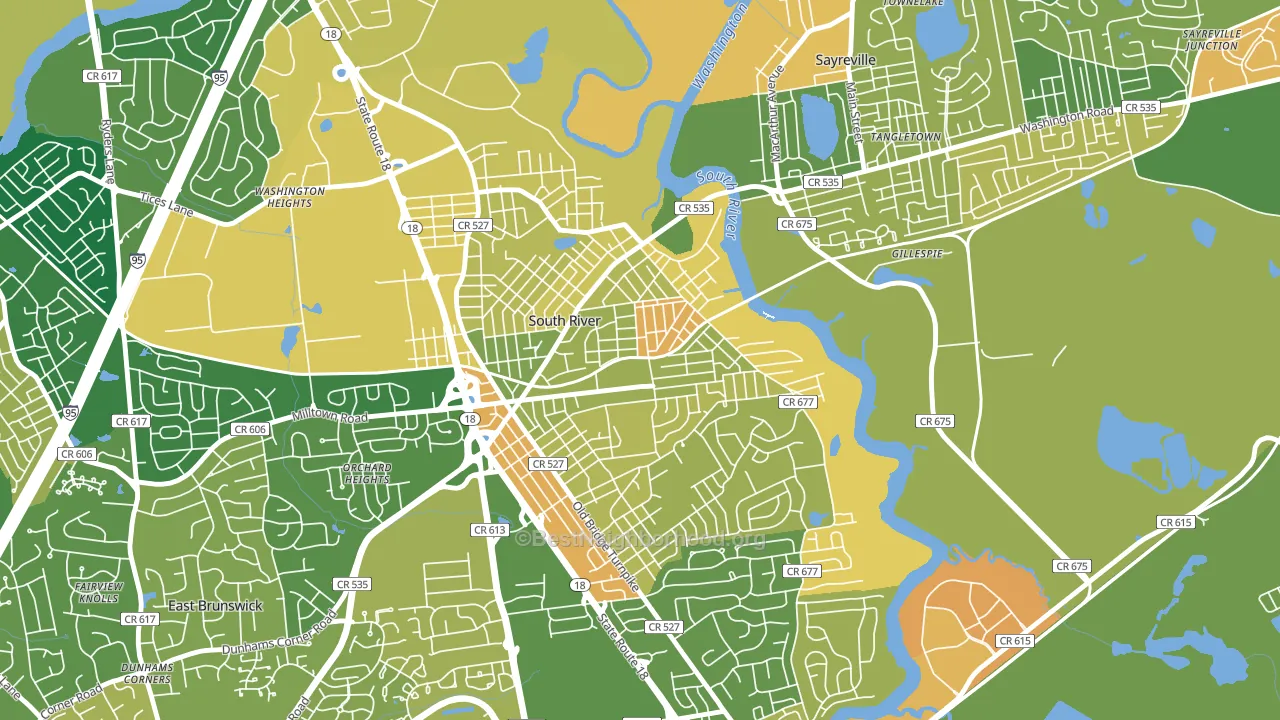 South River, NJ block-group voter-turnout map