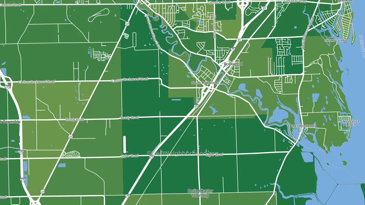 South Rockwood, MI block-group voter-turnout map