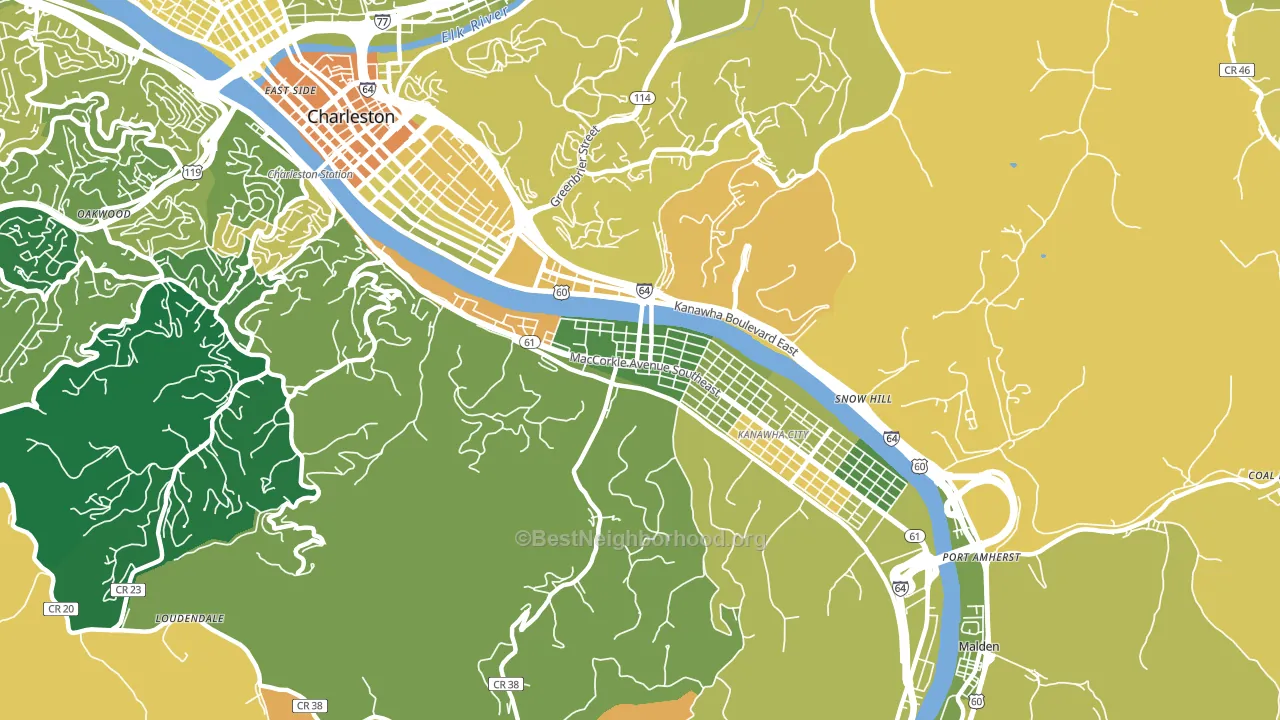 South Ruffner, Charleston, WV block-group voter-turnout map