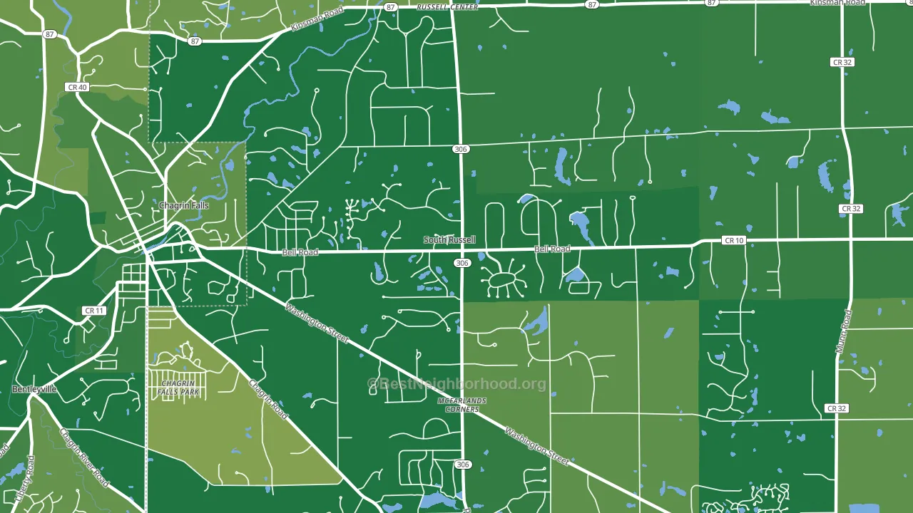 South Russell, OH block-group voter-turnout map