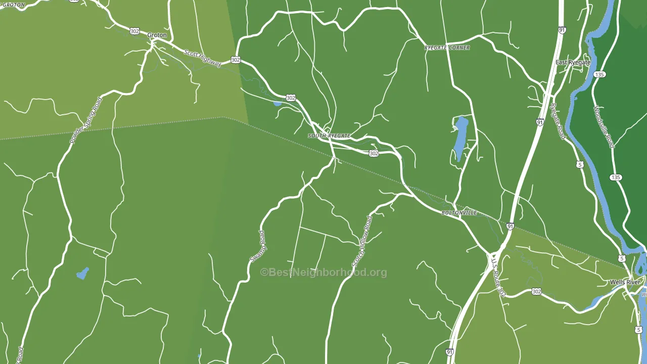 South Ryegate, VT block-group voter-turnout map