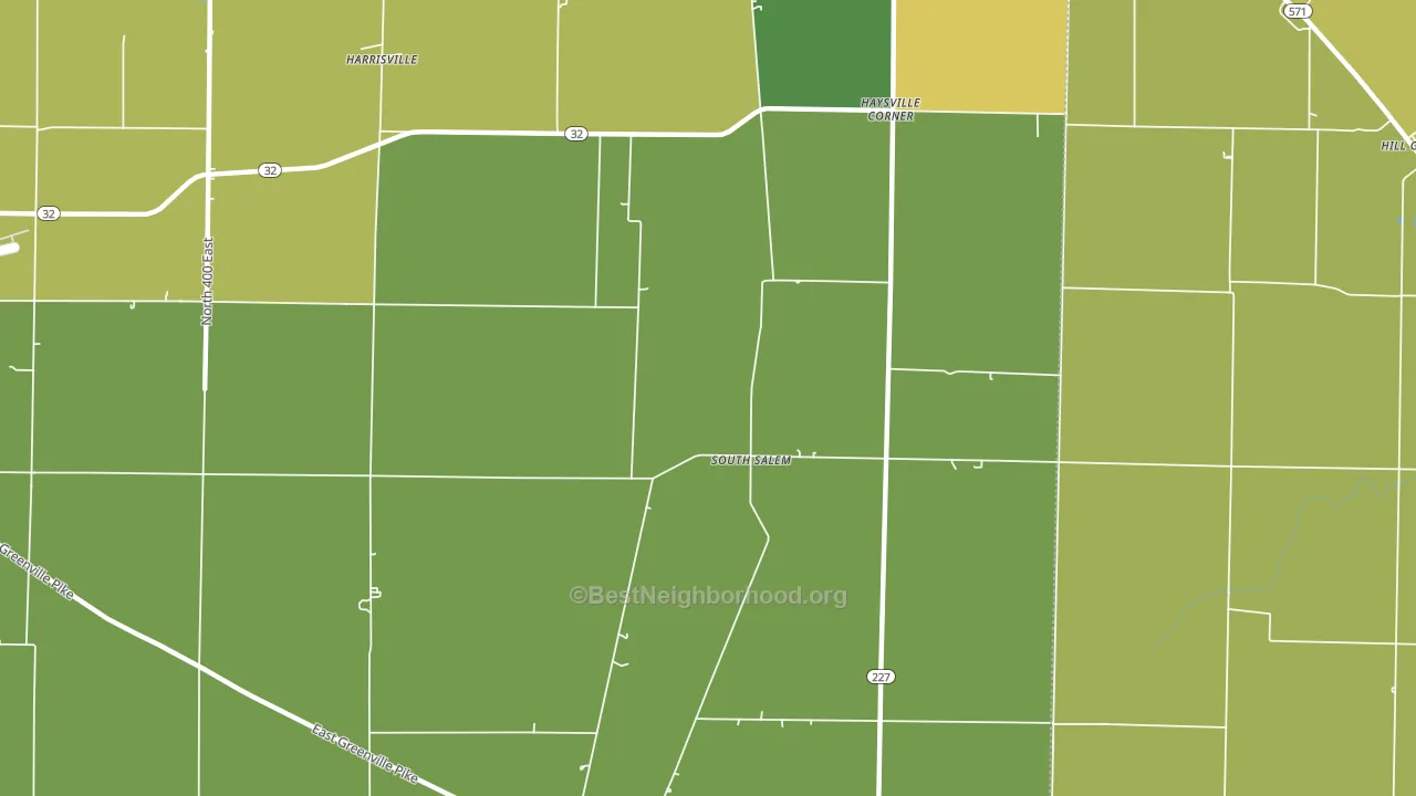 South Salem, IN block-group voter-turnout map