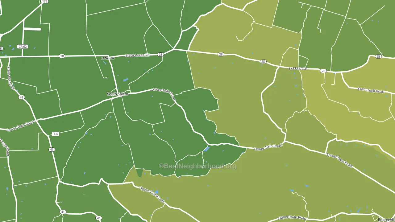 South Salem, OH block-group voter-turnout map