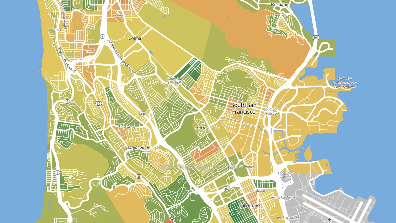 South San Francisco, CA block-group voter-turnout map