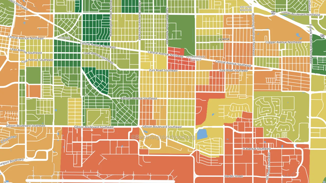South San Pedro, Albuquerque, NM block-group voter-turnout map