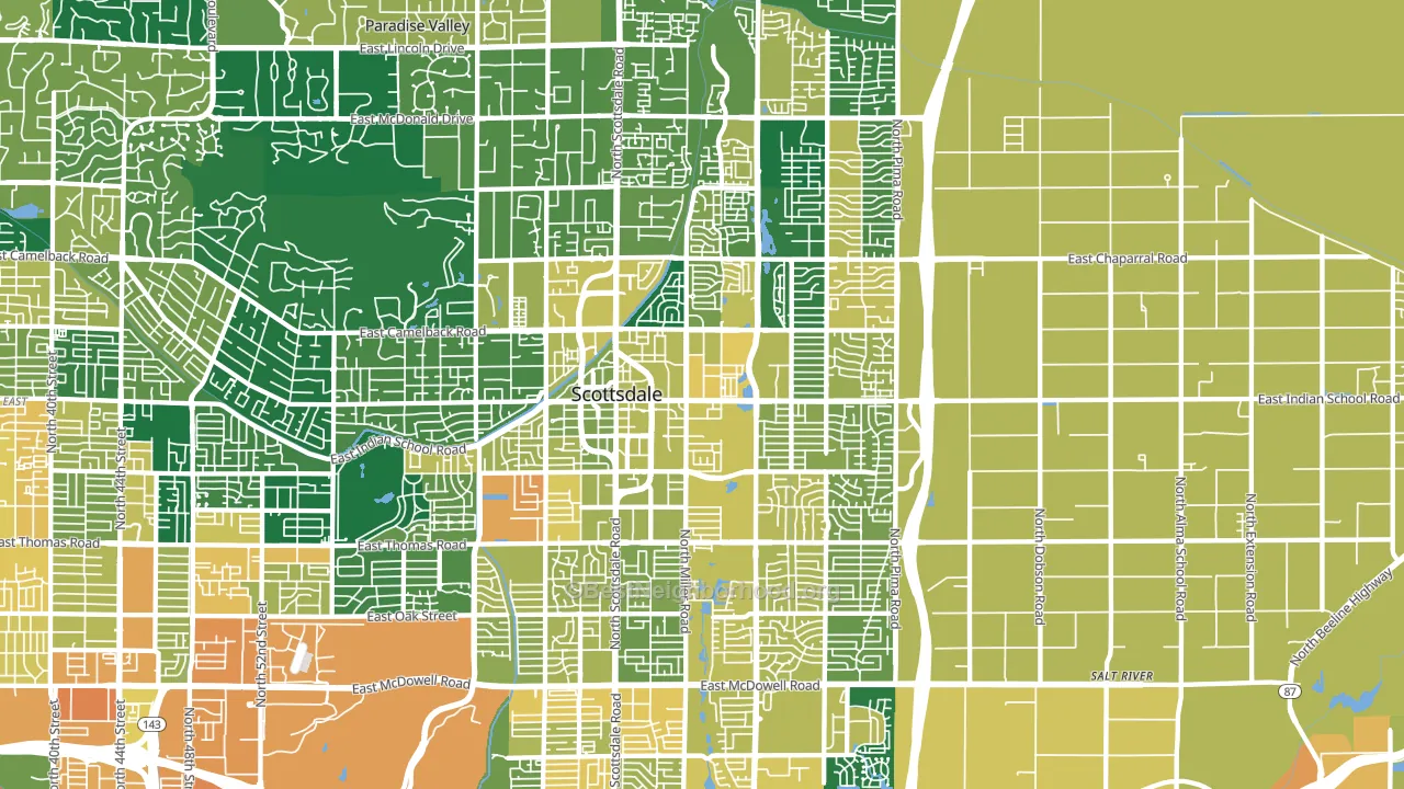 South Scottsdale, Scottsdale, AZ block-group voter-turnout map