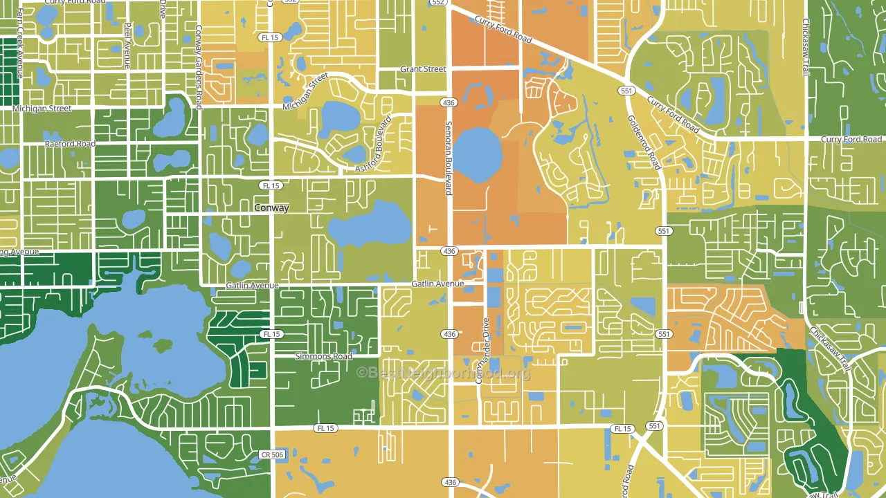 South Semoran, Orlando, FL block-group voter-turnout map