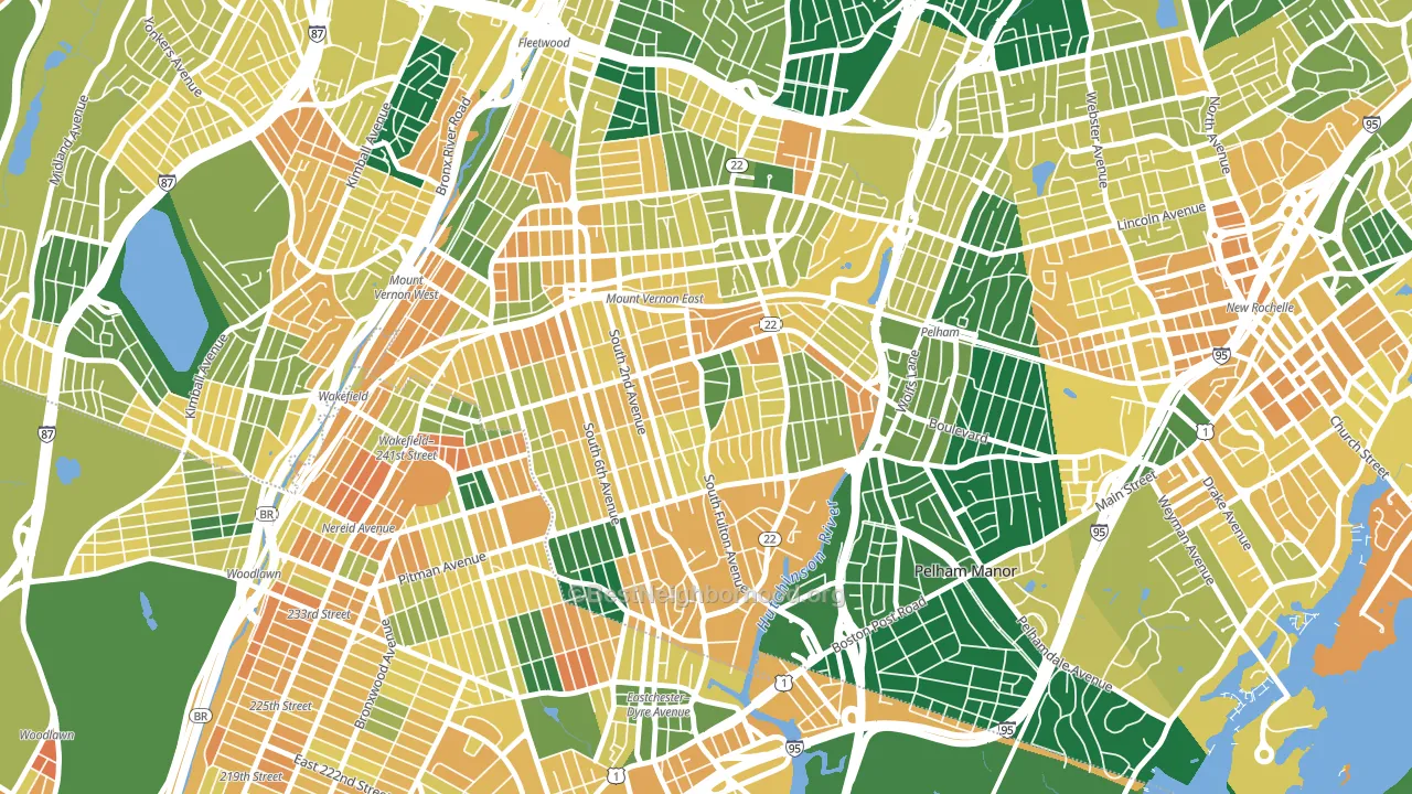 South Side, Mount Vernon, NY block-group voter-turnout map