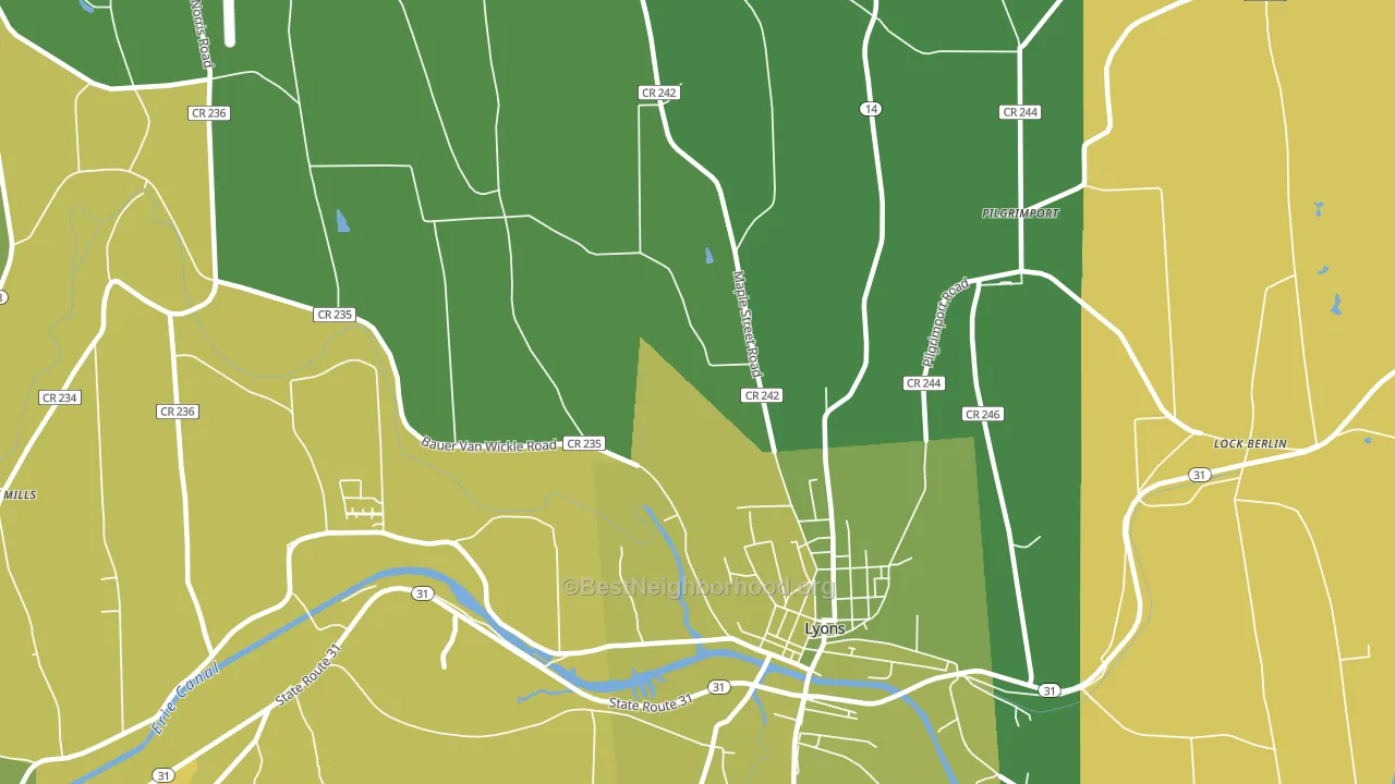 South Sodus, NY block-group voter-turnout map