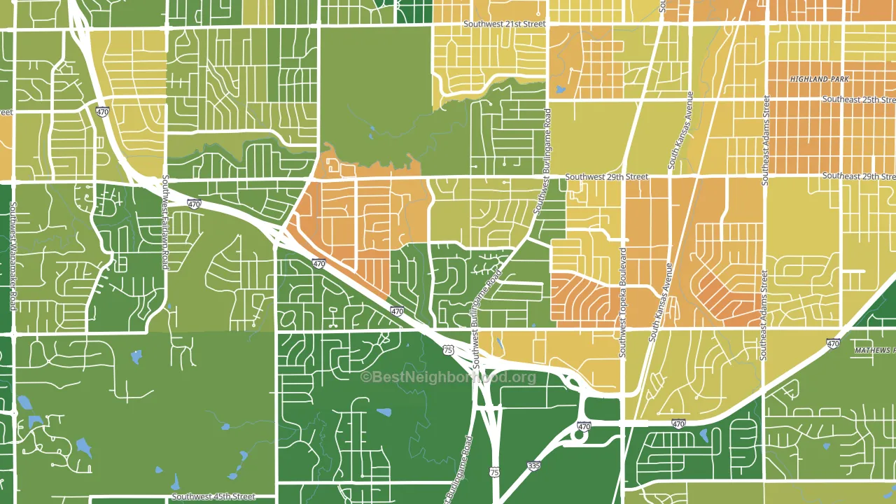 South Southeast 1, Topeka, KS block-group voter-turnout map