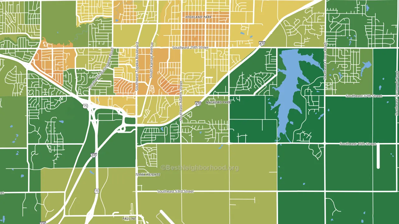 South Southeast 3, Topeka, KS block-group voter-turnout map