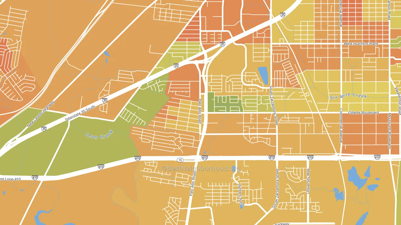 South Southwest, San Antonio, TX block-group voter-turnout map
