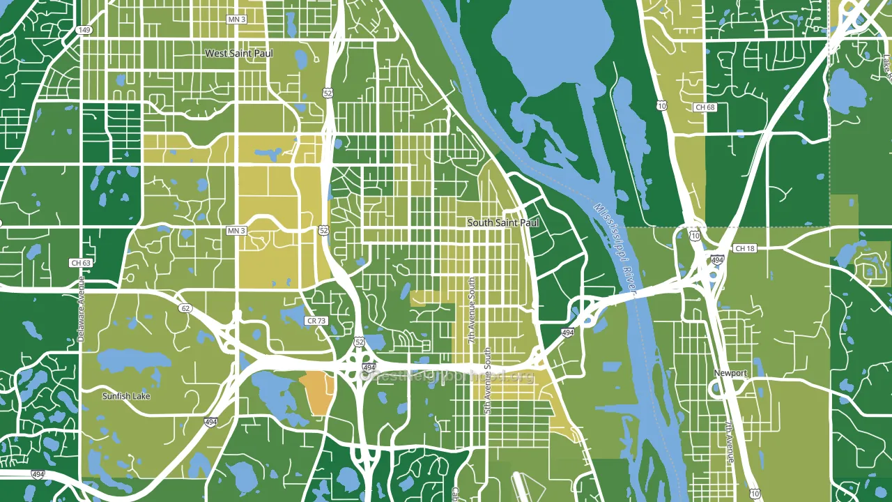 South St. Paul, MN block-group voter-turnout map
