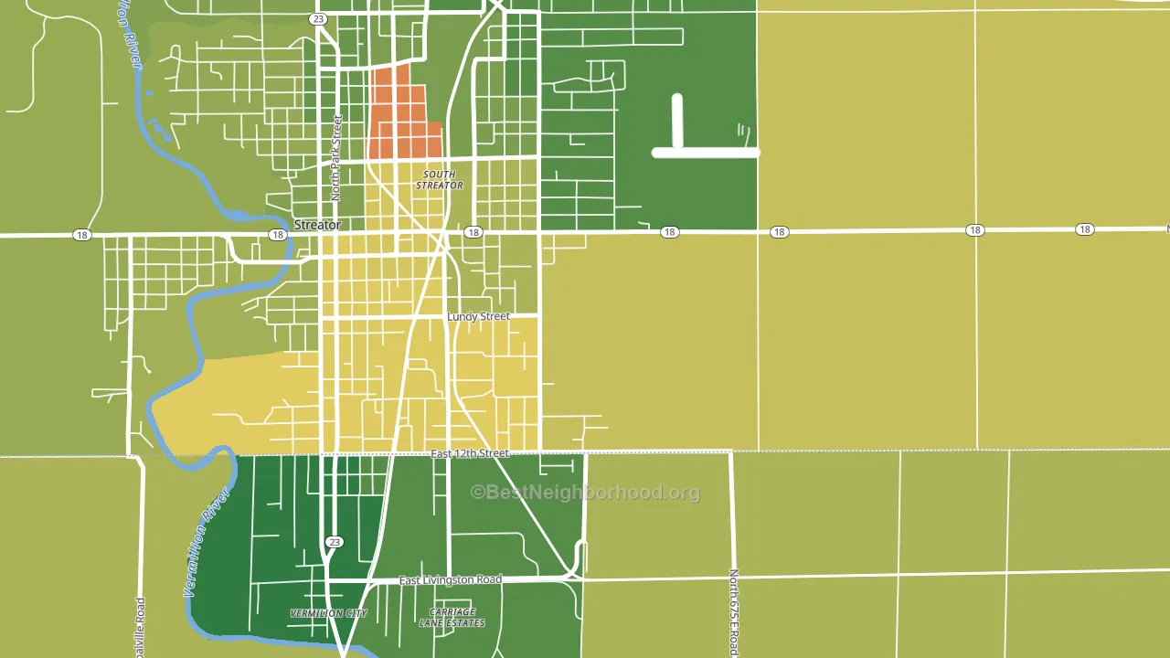 South Streator, IL block-group voter-turnout map
