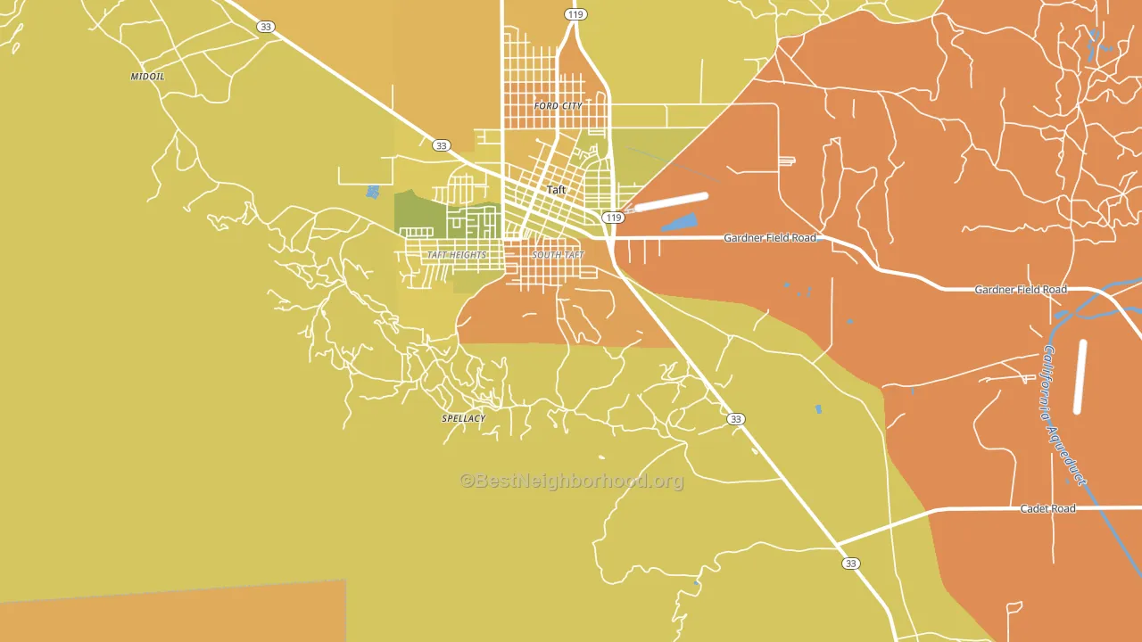 South Taft, CA block-group voter-turnout map