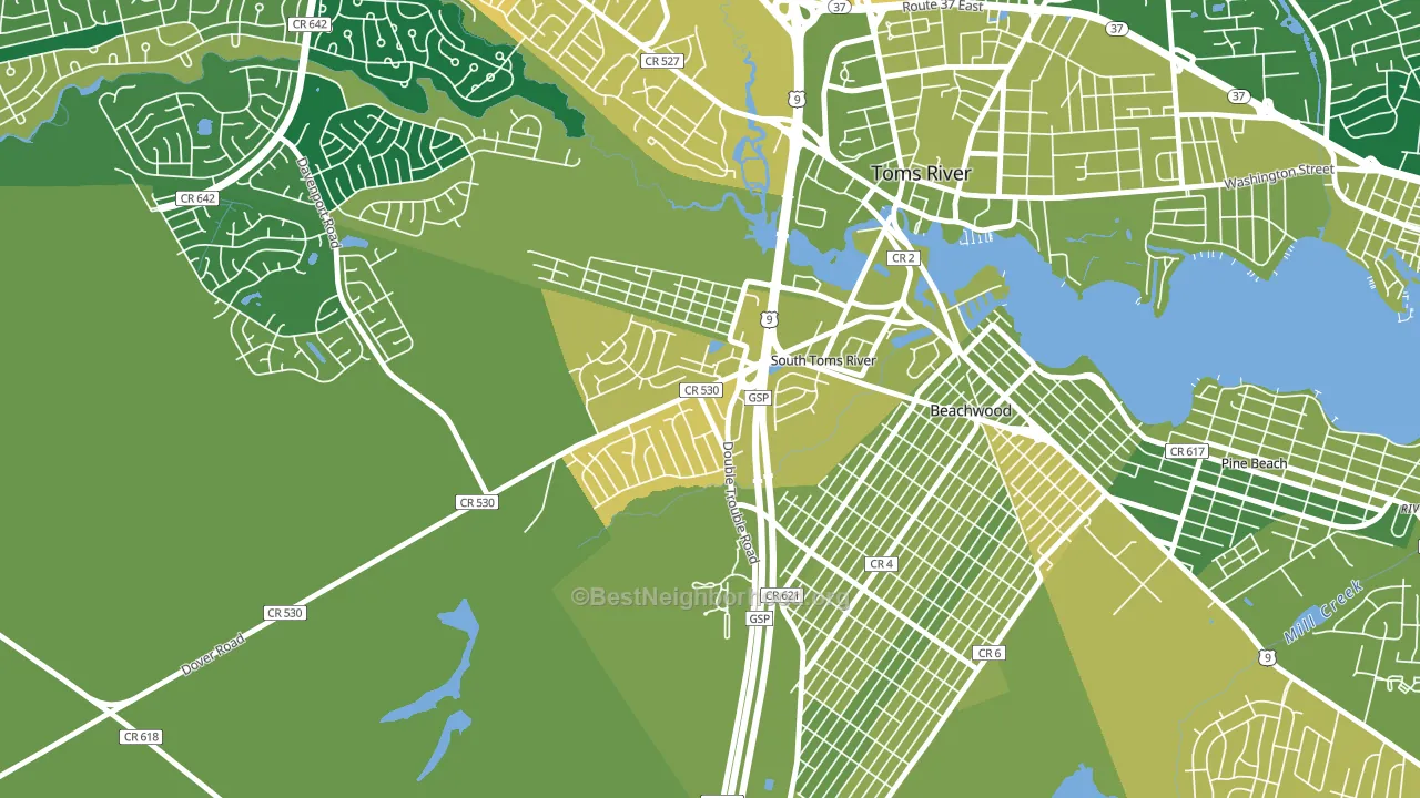 South Toms River, NJ block-group voter-turnout map