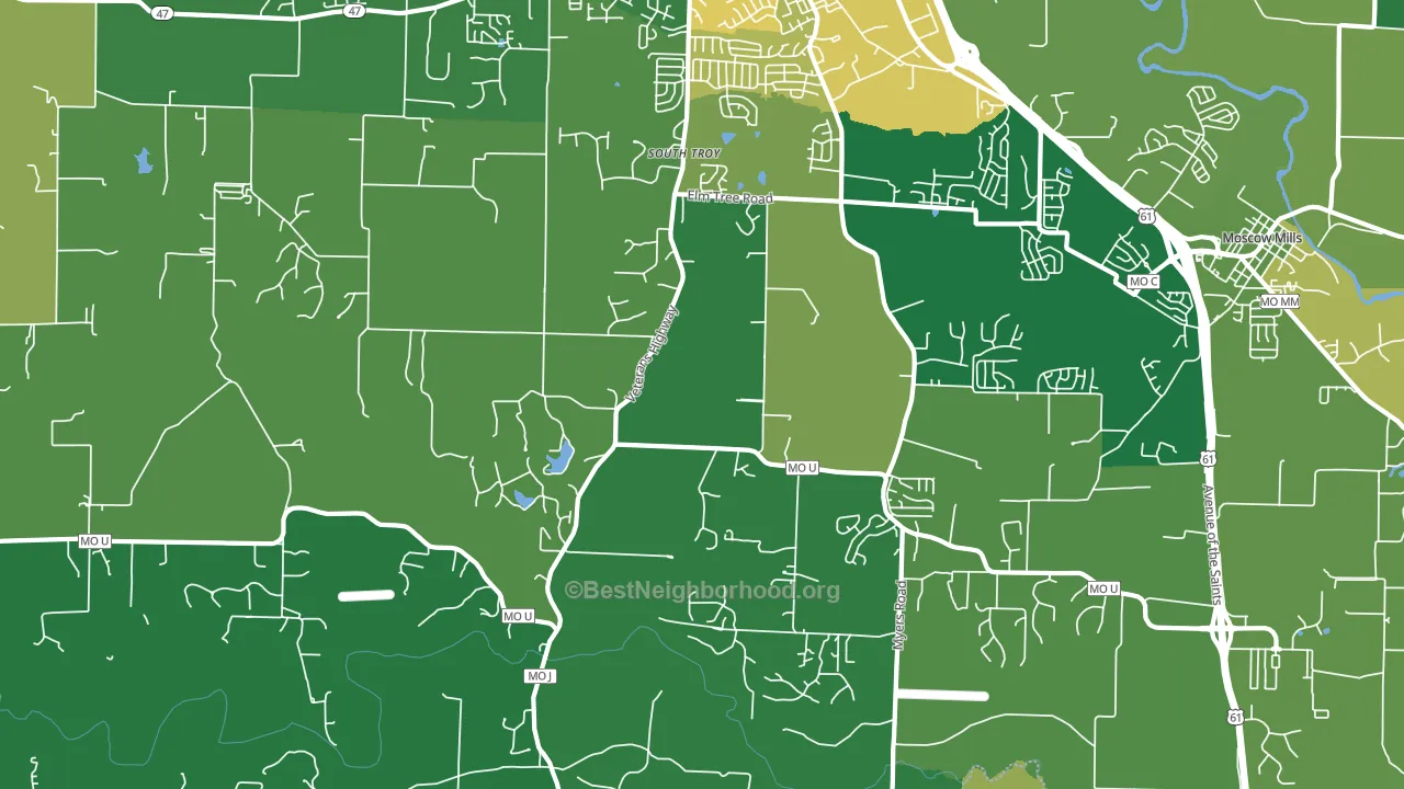 South Troy, MO block-group voter-turnout map
