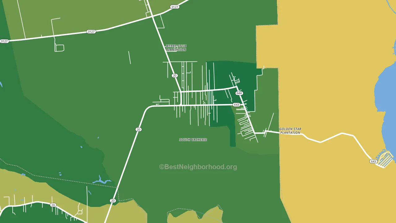 South Vacherie, LA block-group voter-turnout map