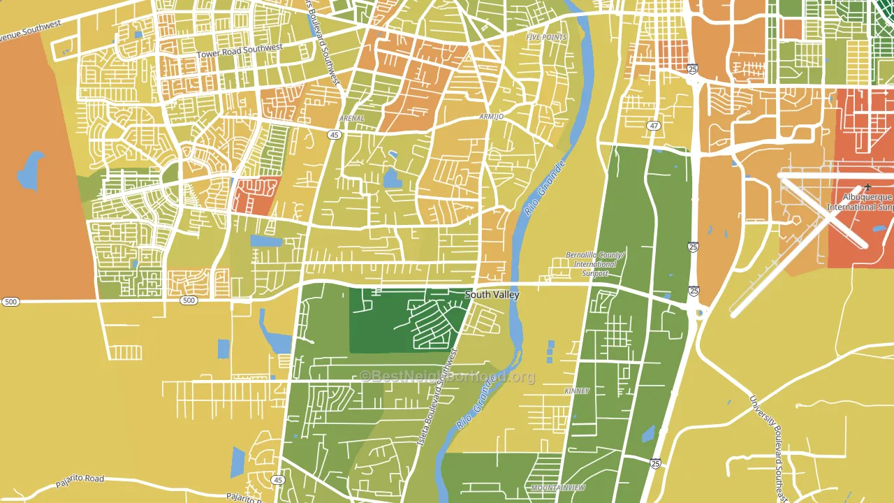 South Valley, NM block-group voter-turnout map