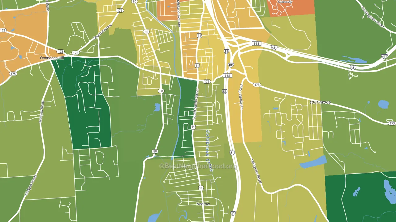 South Valley, Syracuse, NY block-group voter-turnout map