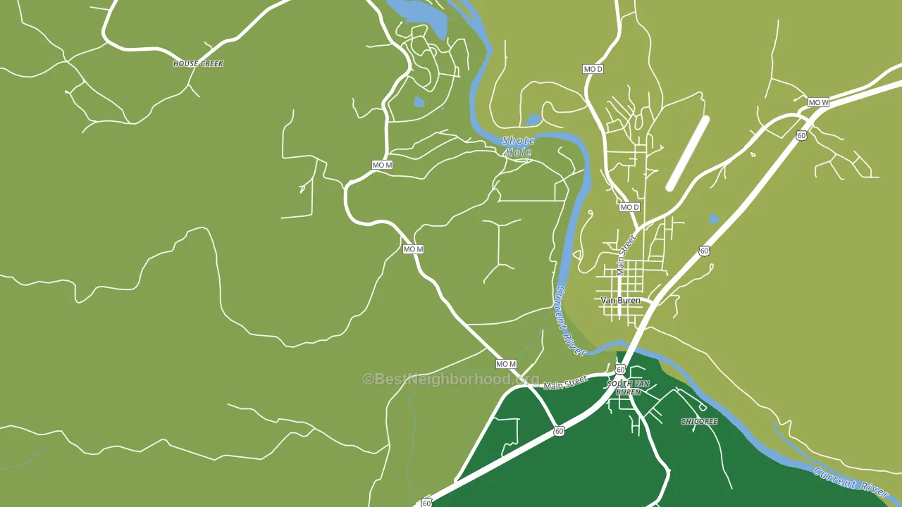 South Van Buren, MO block-group voter-turnout map