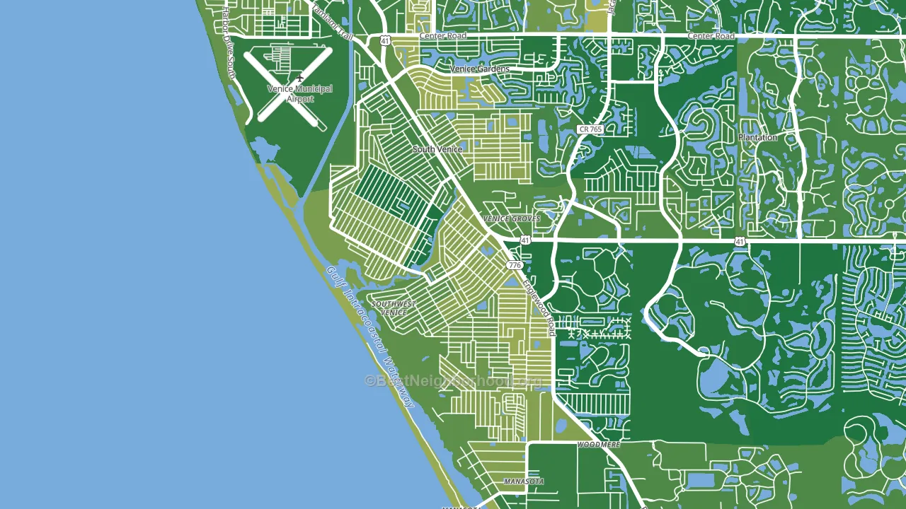 South Venice, FL block-group voter-turnout map