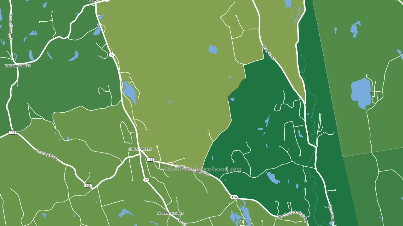 South Weare, NH block-group voter-turnout map