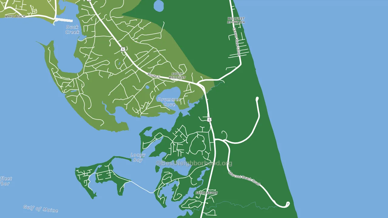 South Wellfleet, MA block-group voter-turnout map