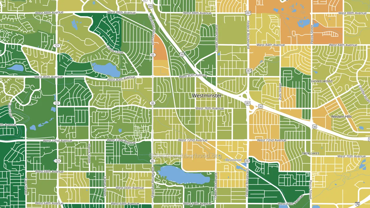 South Westminster, Westminster, CO block-group voter-turnout map