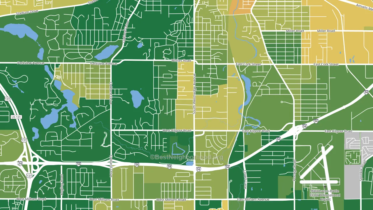 South Westnedge, Kalamazoo, MI block-group voter-turnout map