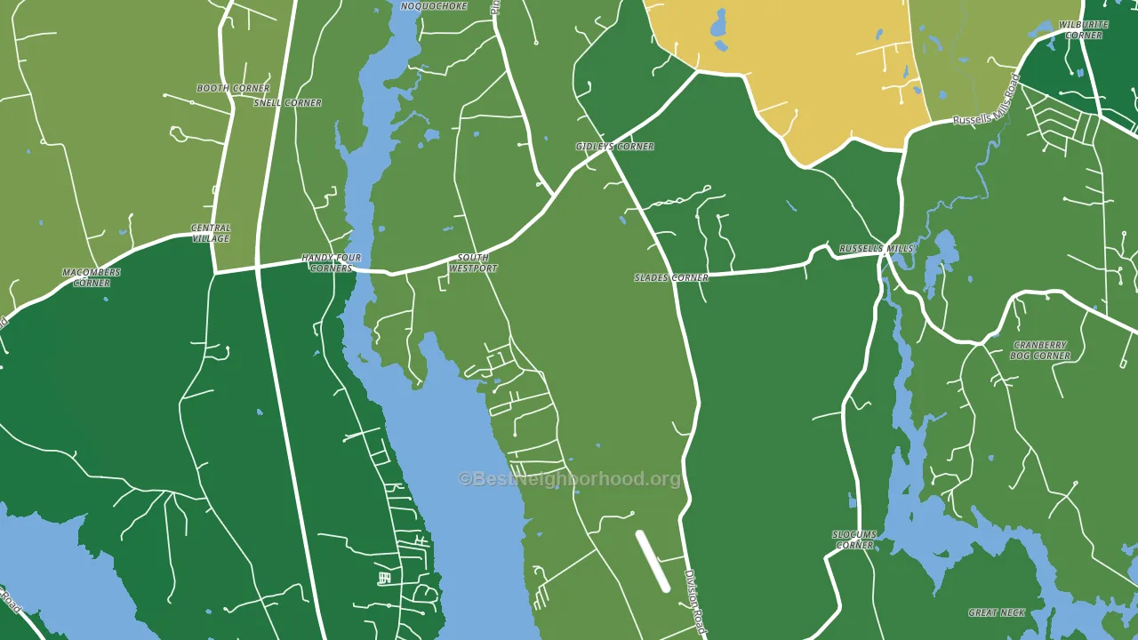 South Westport, MA block-group voter-turnout map