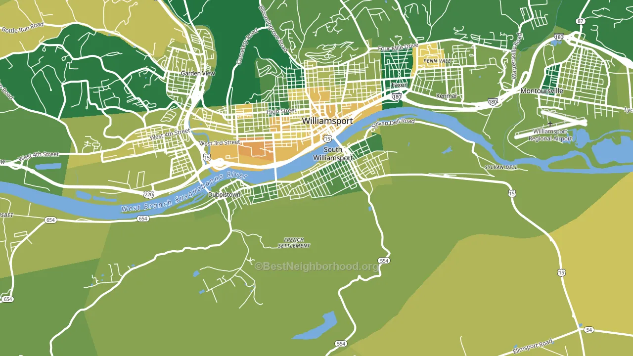 South Williamsport, PA block-group voter-turnout map