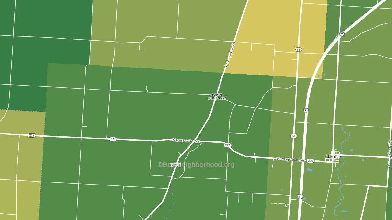 South Woodbury, OH block-group voter-turnout map