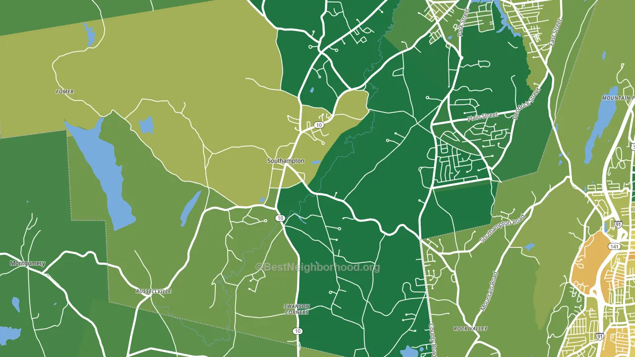 Southampton, MA block-group voter-turnout map