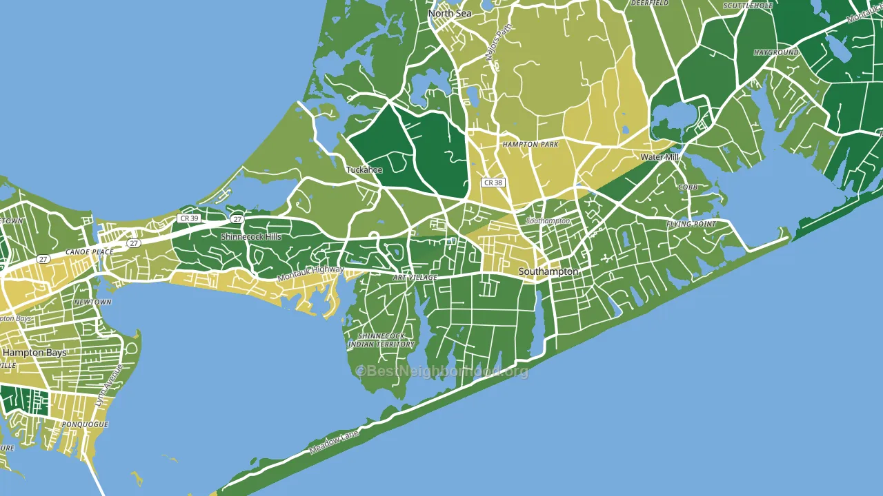 Southampton, NY block-group voter-turnout map
