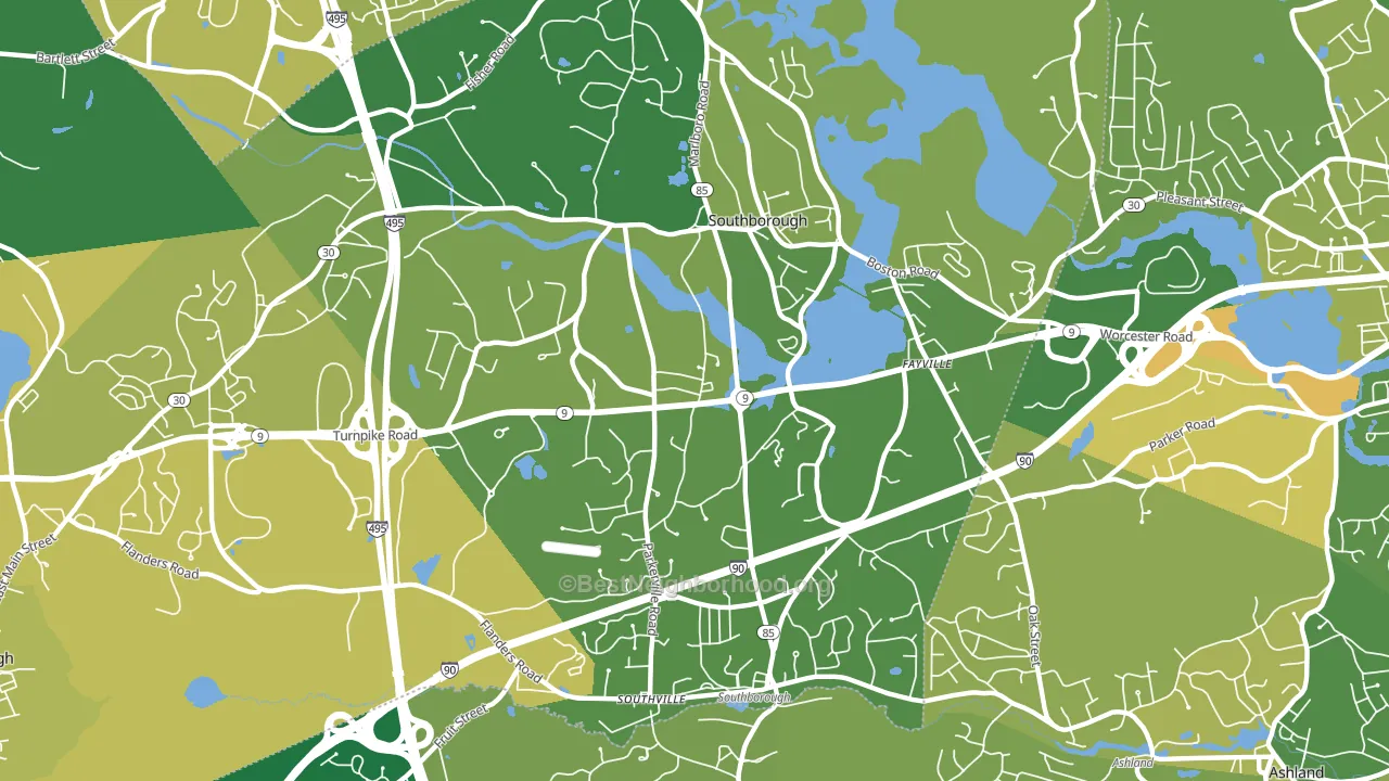 Southborough, MA block-group voter-turnout map