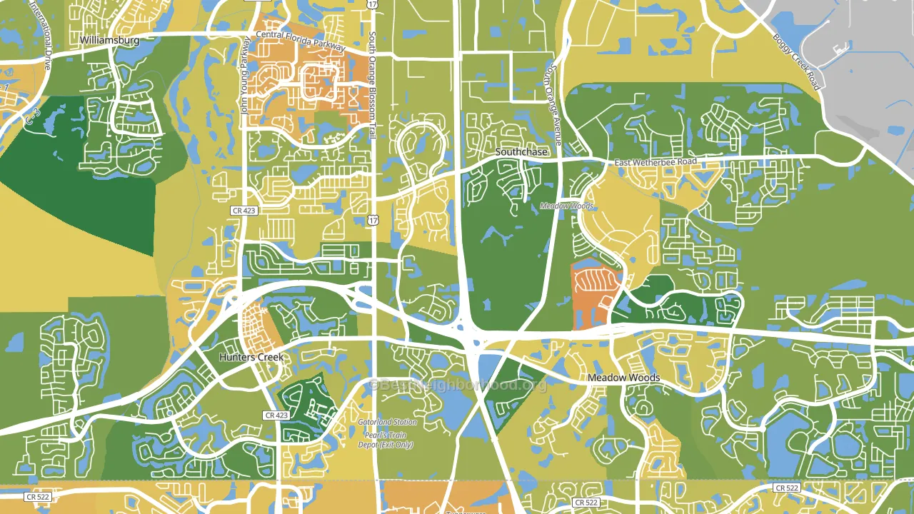 Southchase, FL block-group voter-turnout map