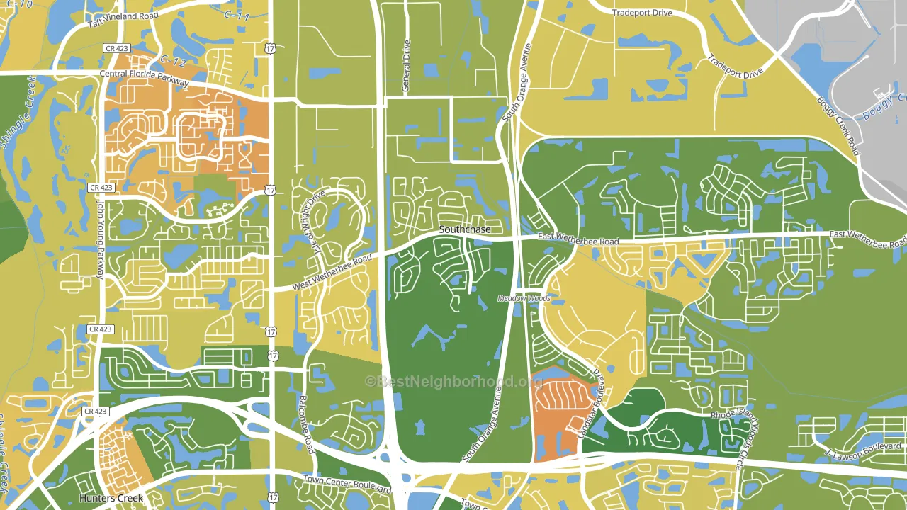 Southchase Village, Southchase, FL block-group voter-turnout map