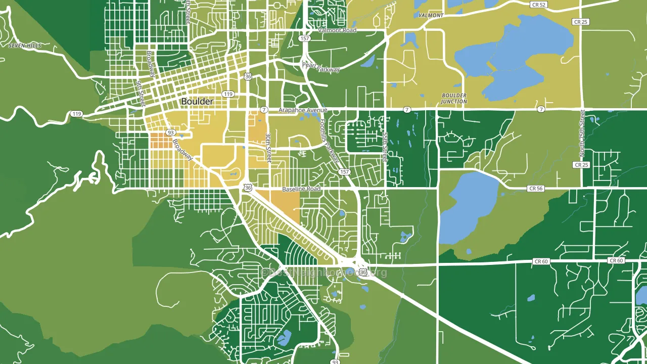 Southeast Boulder, Boulder, CO block-group voter-turnout map