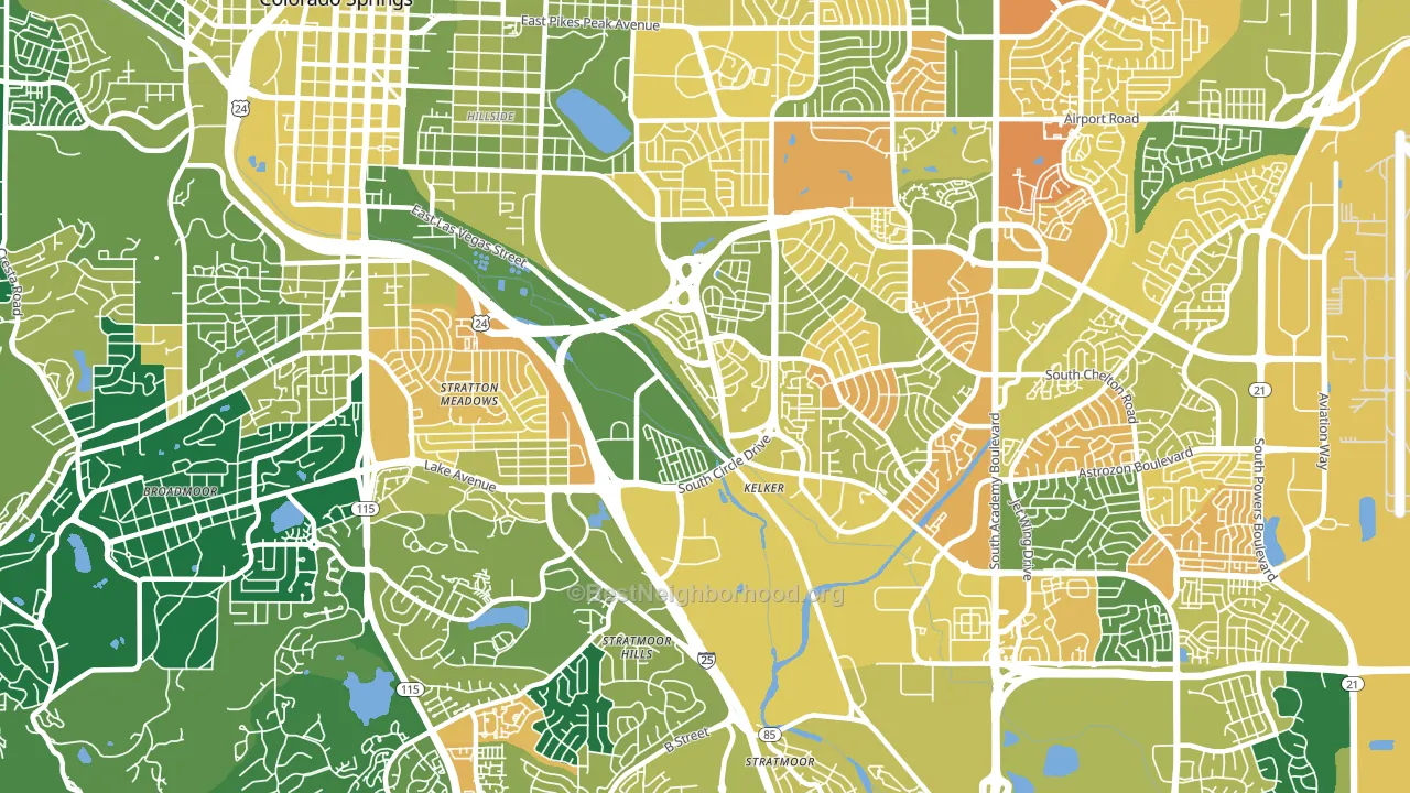 Southeast Colorado Springs, Colorado Springs, CO block-group voter-turnout map