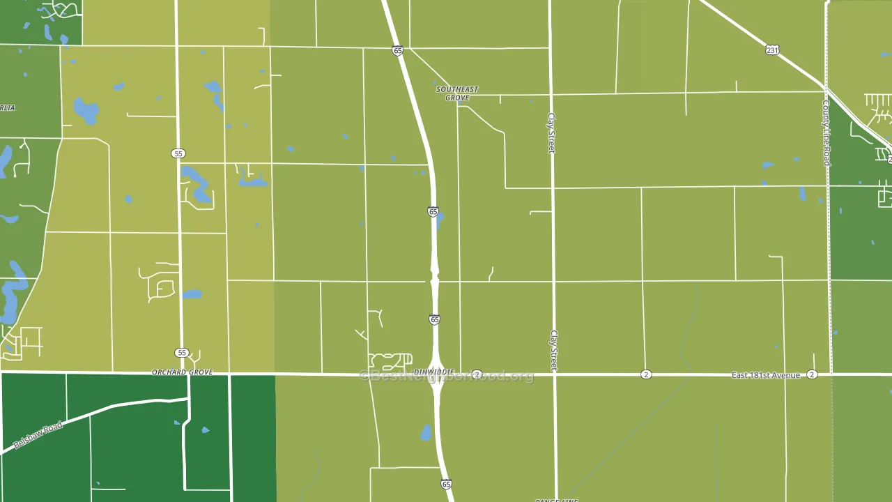 Southeast Grove, IN block-group voter-turnout map