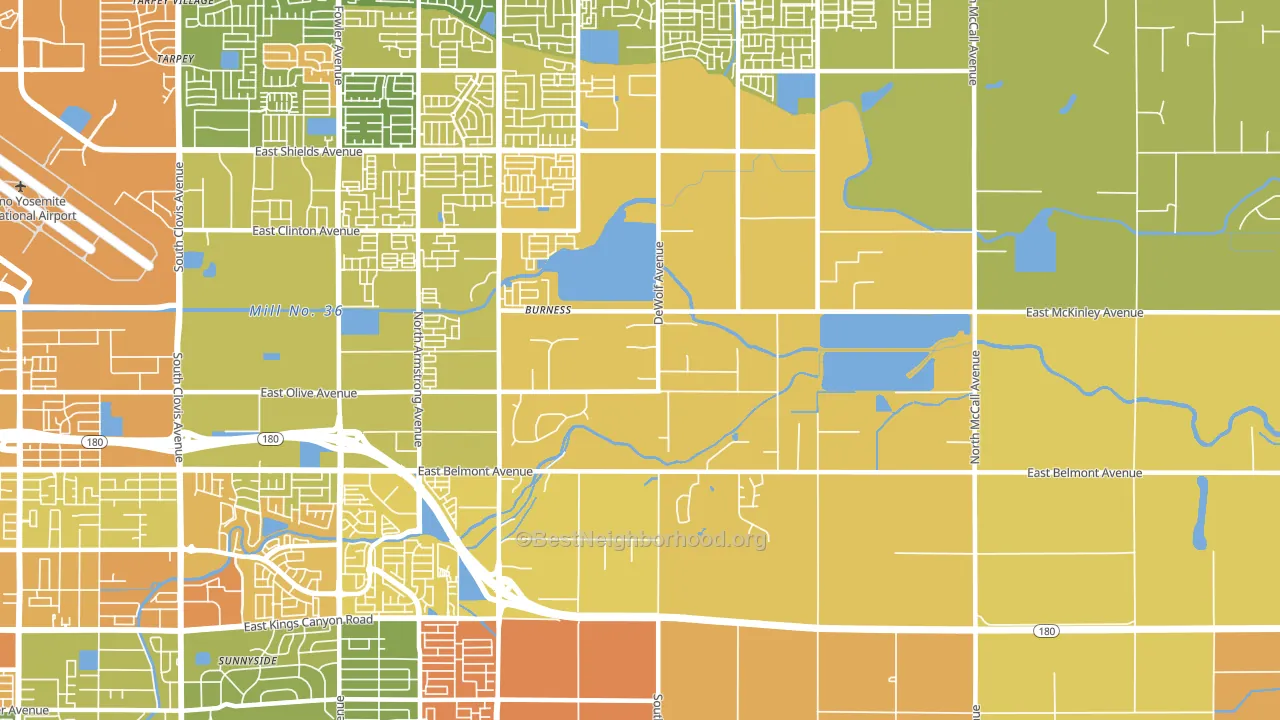 Southeast Growth Area, Fresno, CA block-group voter-turnout map